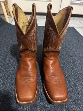 Justin Boots Men's Tan Leather Western Cowboy Boots